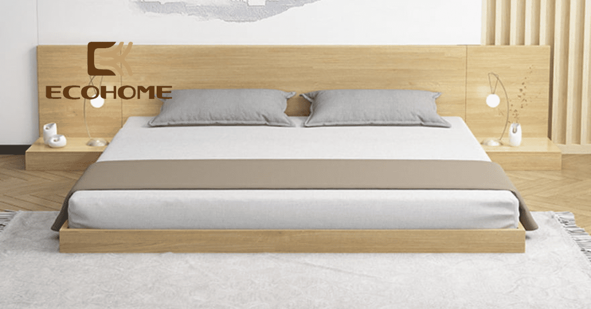 Giường ngủ kiểu Nhật kèm tab đầu giường