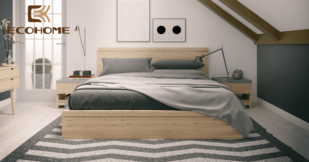 Thiết kế nội thất phòng ngủ master với nội thất gỗ công nghiệp