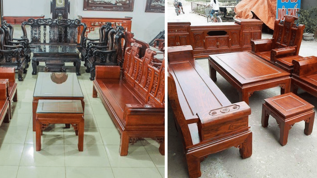 Mẫu bàn ghế gỗ hương vân tay hộp