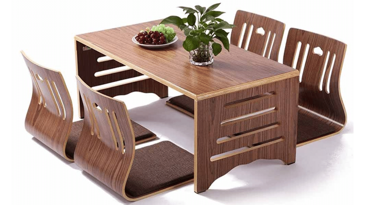 Bộ bàn ghế gỗ ngồi bệt độc đáo